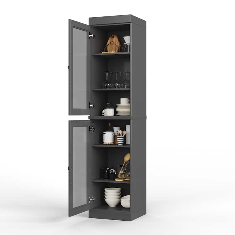 100% Solid Wood 16.5" Kitchen Pantry Cabinet with Doors by Palace Imports