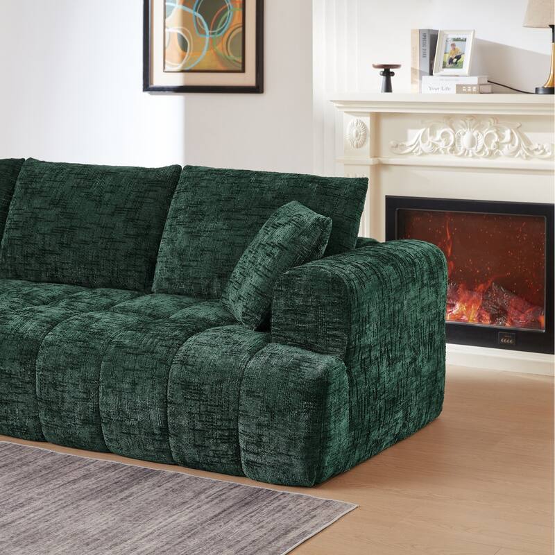 108.2" L-Shaped Chenille Luxury Oversized Sectional Sofa Free-combined Sofa, No Assembly Required