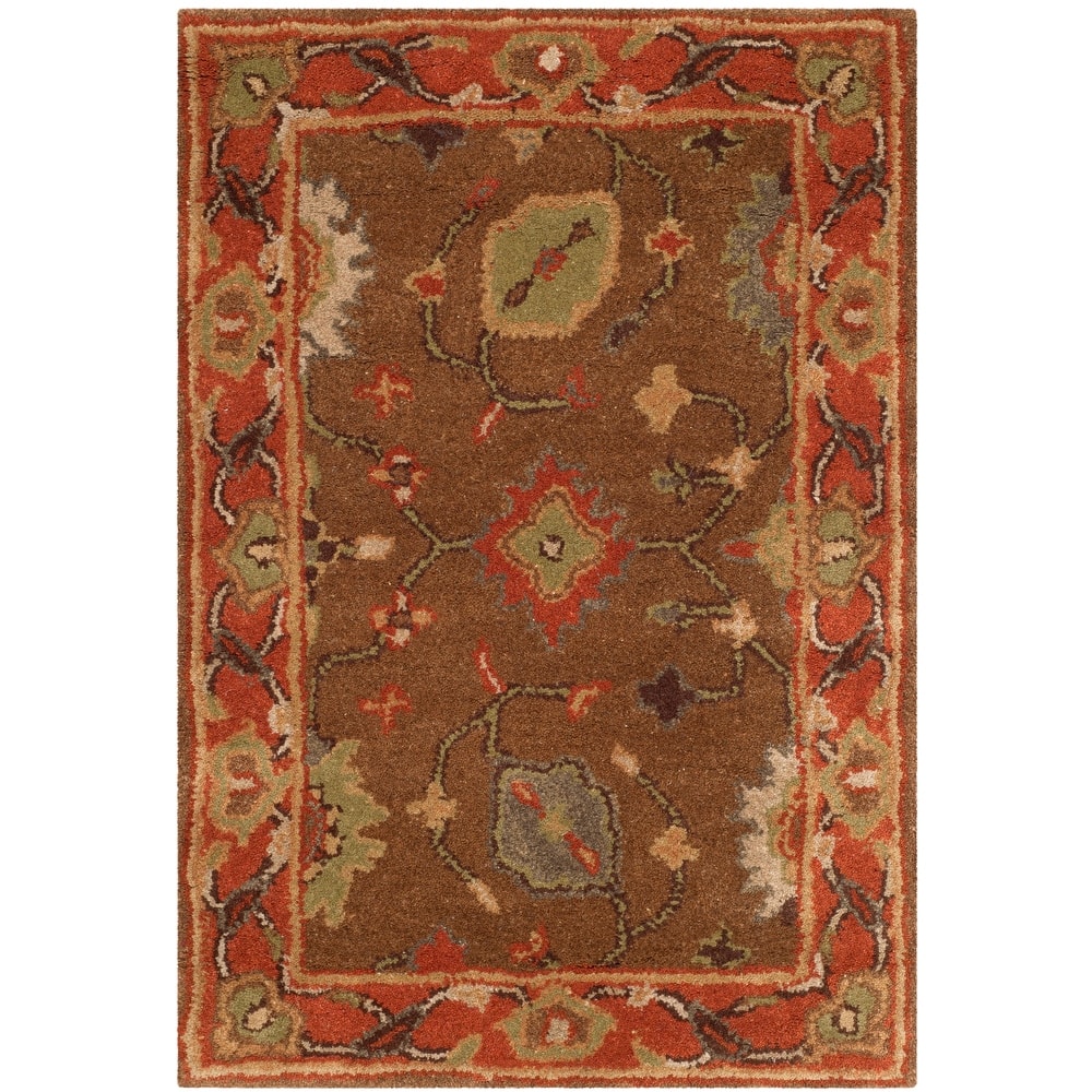 SAFAVIEH Handmade Heritage Grand Parquet Traditional Oriental Wool Rug