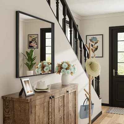 Aluminum Alloy Framed French Cleat Mounted Tempered Glass Wall Vanity Mirror