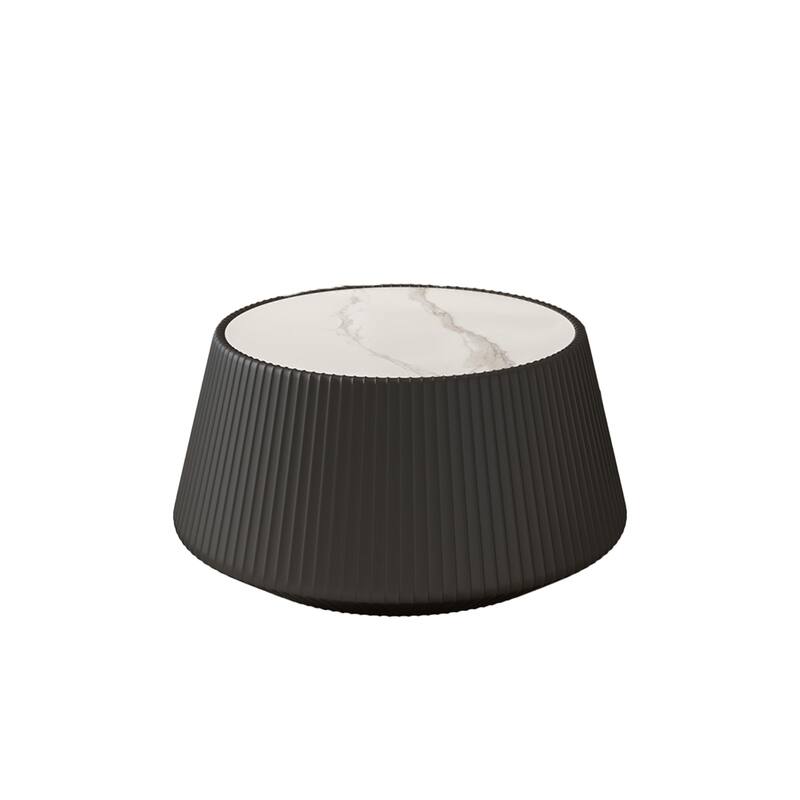 Grey Pattern Light Sinterd Stone Cup Shape Leather Modern Coffee Table