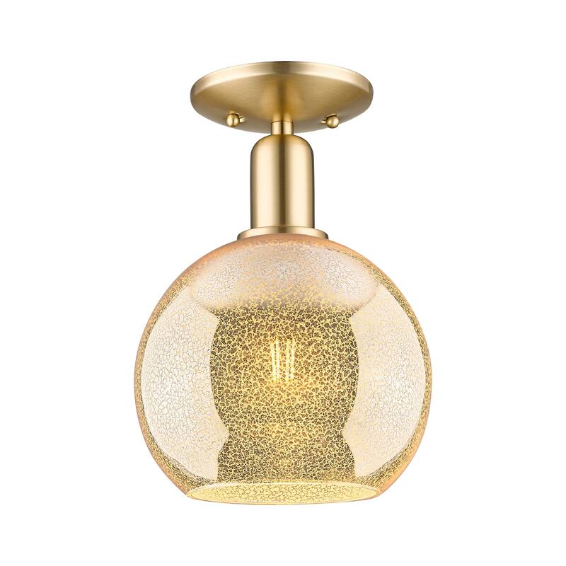 Innovations Lighting 716-1C-12-8 Athens Semi-Flush Athens 8" Wide - Champagne Bronze / Mercury