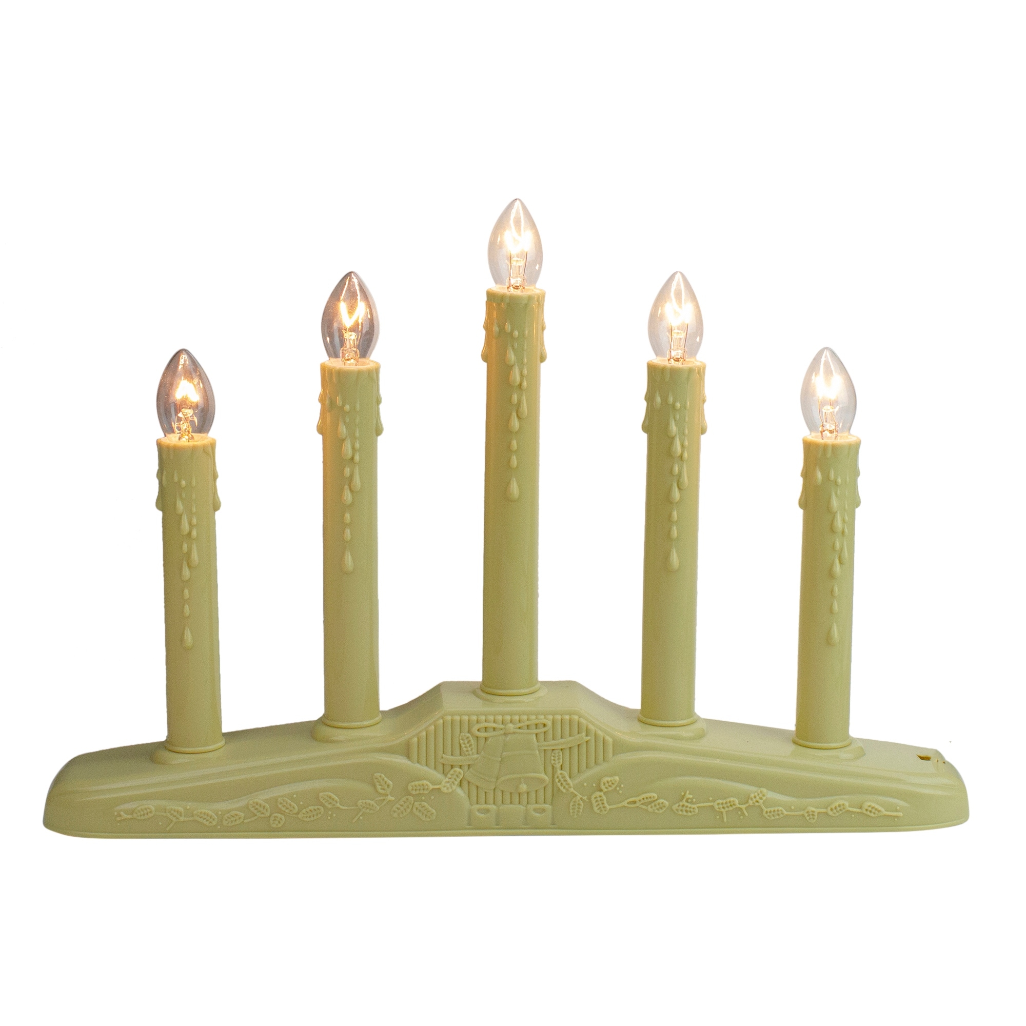 14 5 Ivory 5 Lights Christmas Chandelier On Holly Berry And Bell Base Candle Lamp Overstock 24301885