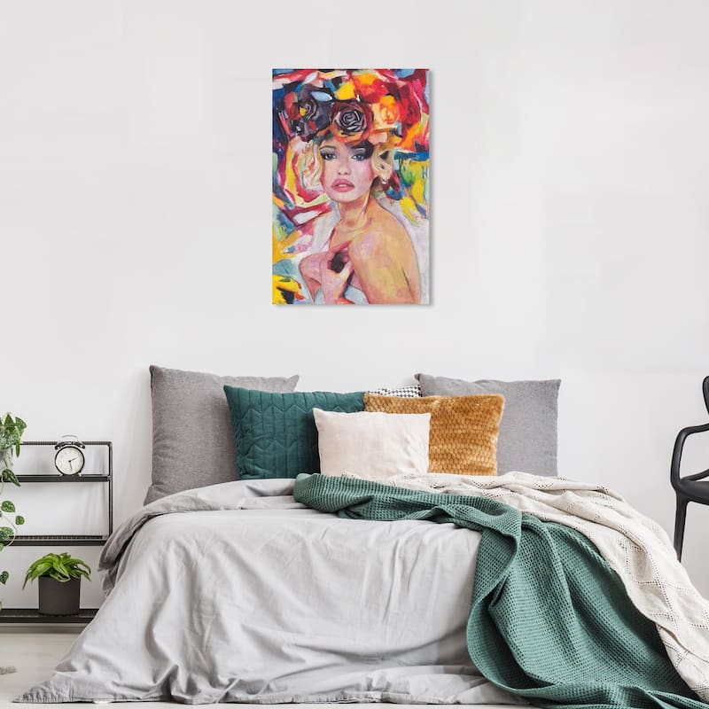 Wynwood Studio Fashion and Glam Gorgeous Woman II Yellow and Modern & Contemporary Wall Art Canvas Print - 36 x 24