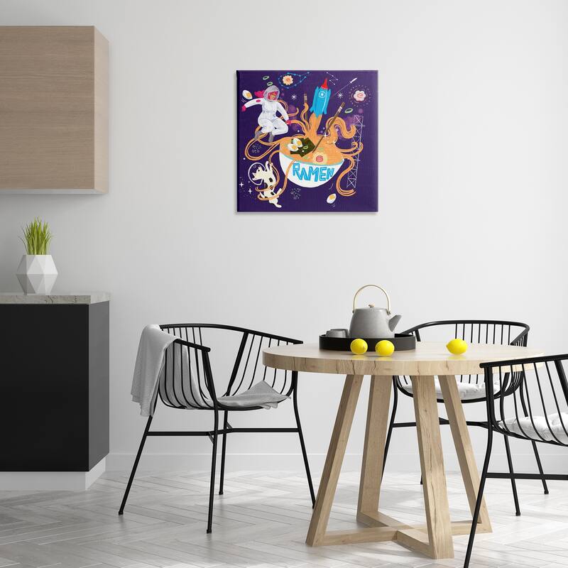 Stupell Whimsical Ramen in Space Canvas Wall Art Design By Juliet Rose Philips
