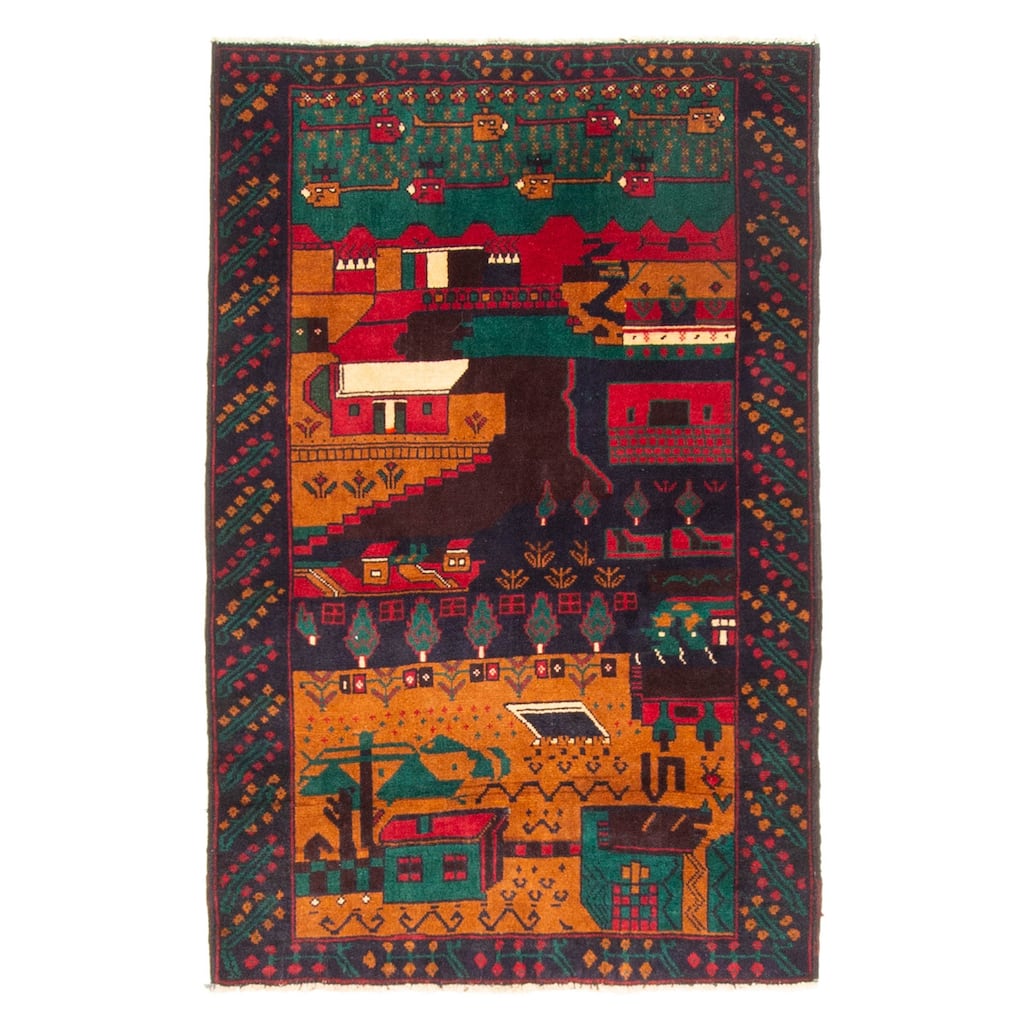 ECARPETGALLERY Hand-knotted Teimani Burnt Orange Wool Rug - 2'9 x 4'1