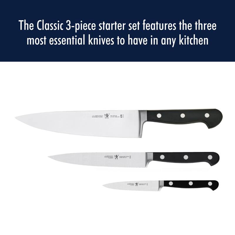 Henckels CLASSIC 3-pc Starter Knife Set - Black/Stainless Steel