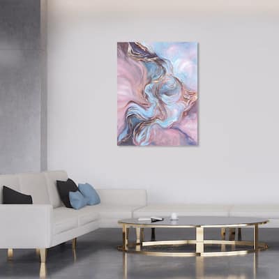 Wynwood Studio Abstract Royal Crystal I Pink and Rose Pink Glam Wall Art Canvas Print