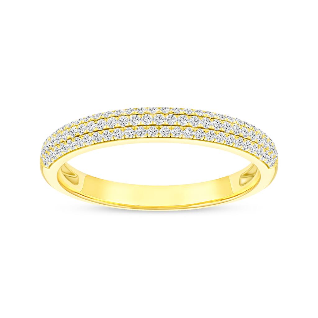 1/4ct TDW Diamond Wedding Band in 10K Yellow Gold for Women