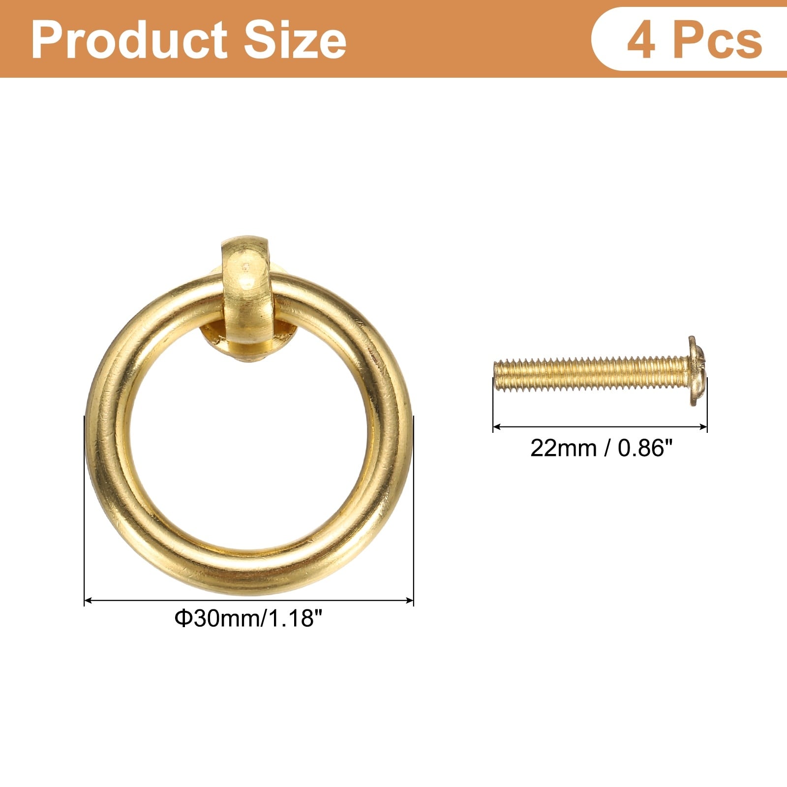 Brass Drawer Pulls and Knobs Cupboard Cabinet Drawer Rings Pulls Knob