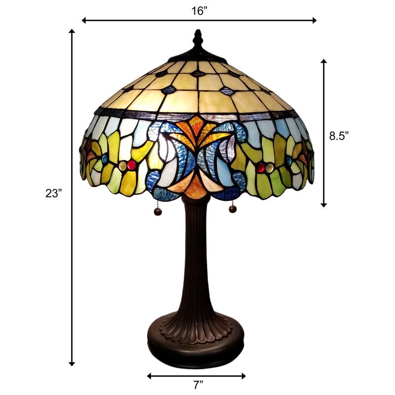 Amora Lighting Tiffany Style Multi-Color Table Lamp 23 Inches Tall