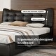 preview thumbnail 3 of 7, Queen Size PU Upholstered Platform Bed with Ergonomic Wingback Headboard