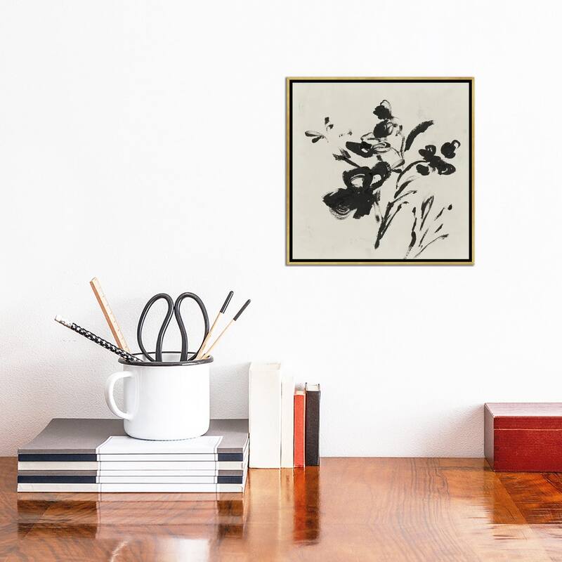 iCanvas "Black Florals II" by Isabelle Z Framed Canvas Print
