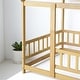 preview thumbnail 38 of 36, Twin / Full Size Wooden House Bed with Fence and Roof bed Frame, Montessori Style Floor Bed for Kids