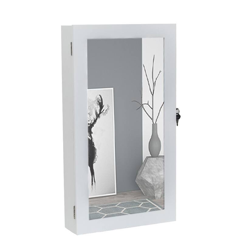 Wall Mounted Jewelry Armoire with Mirror Jewelry Storage Organizer