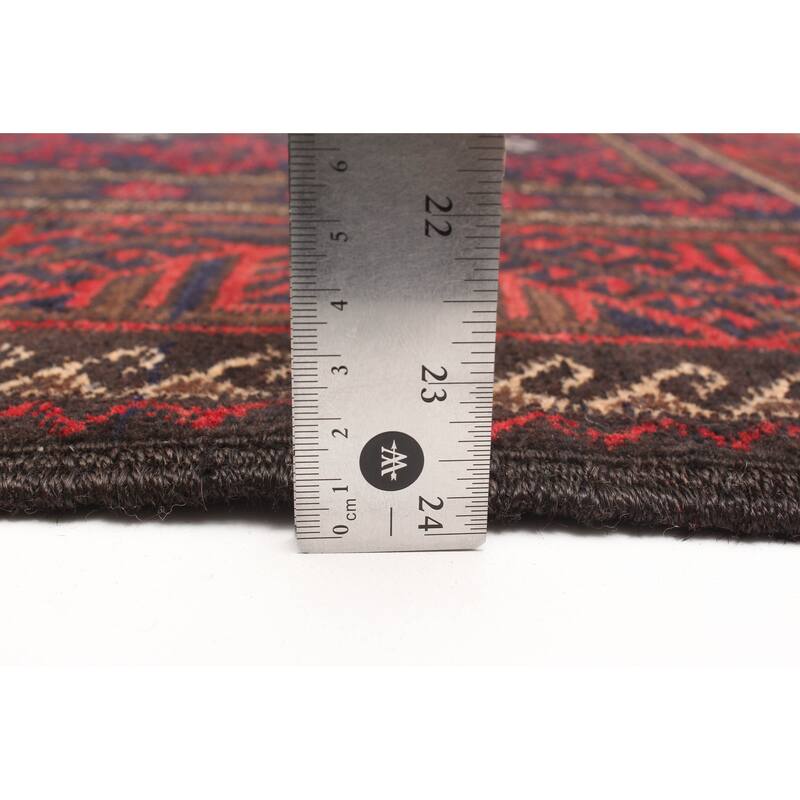 ECARPETGALLERY Hand-knotted Baluch Dark Navy Wool Rug - 3'3 x 6'5