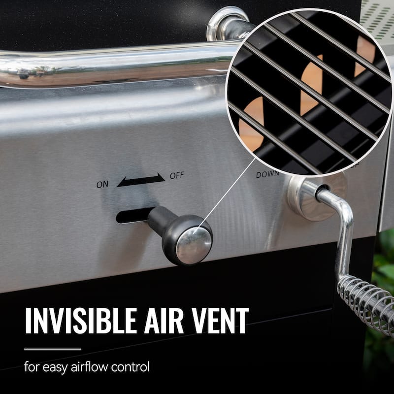 Royal Gourmet 2-Burner Gas and Charcoal Combo Grill with Cover, black