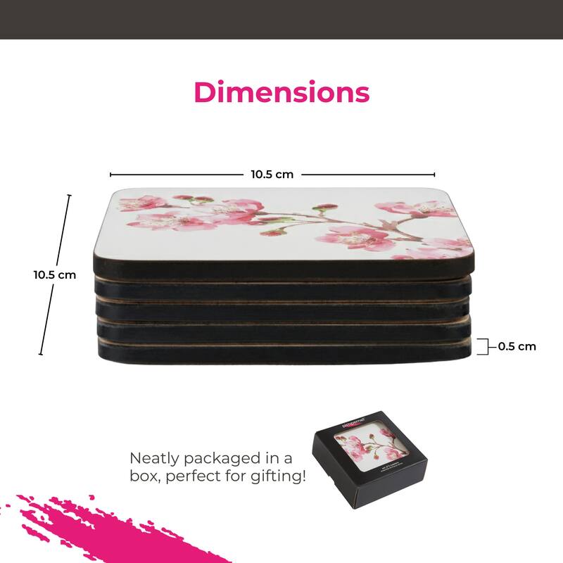 Portmeirion Pink Blossom Coasters, Set of 6
