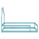 preview thumbnail 6 of 7, Twin Size Wood Floor Bed with House-Shaped Headboard and Fences, Light Blue - Pine Wood Frame for Kids' Bedroom