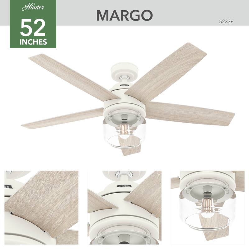 Hunter Margo Ceiling Fan w/ LED Light Kit, Handheld Remote - Transitional, Bohemian