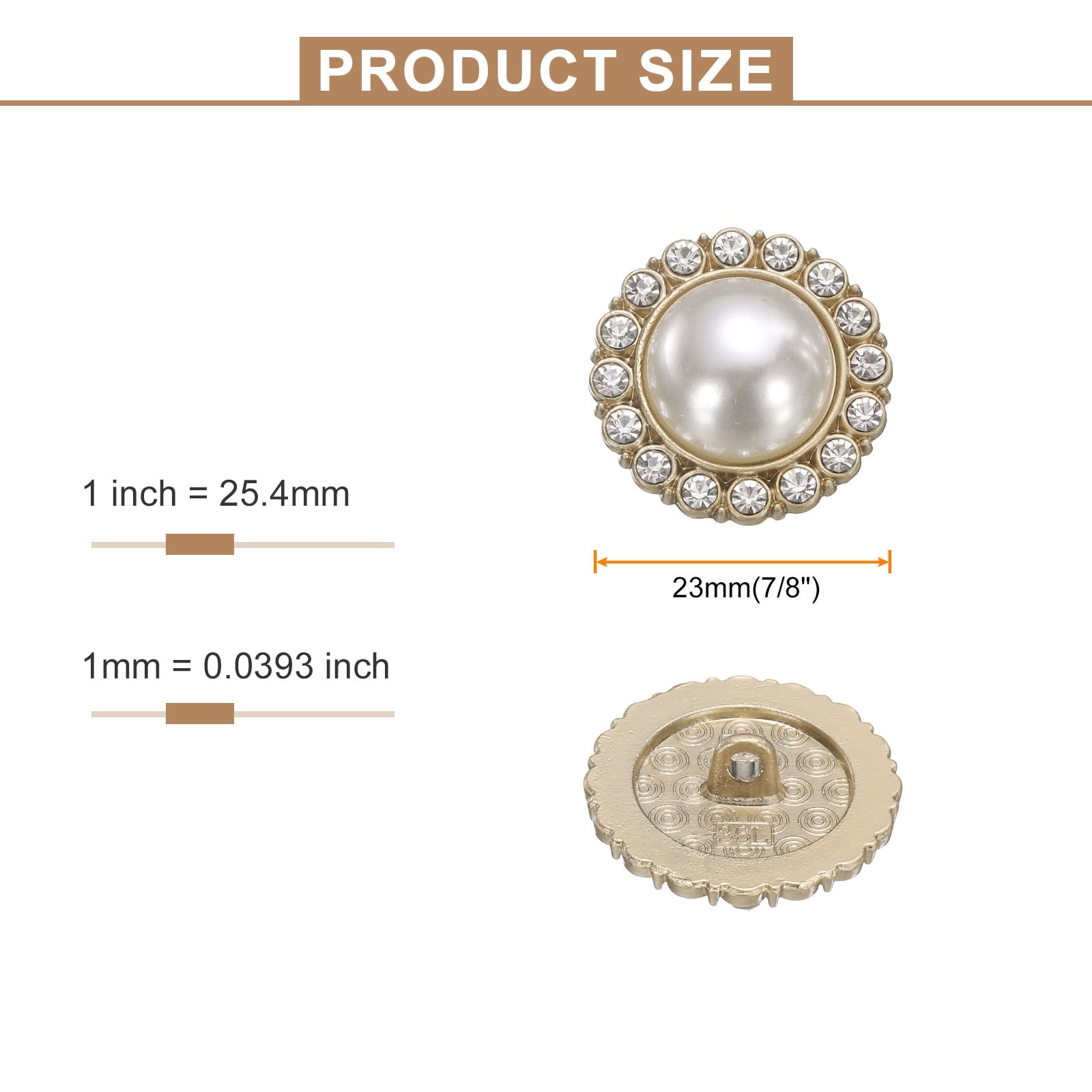 Pearl Gold Metal Sewing Buttons Round Women Coat Buttons Replacement DIY Button