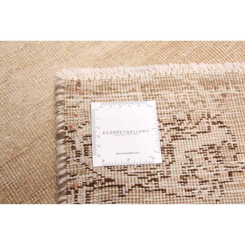 ECARPETGALLERY Hand-knotted Antalya Vintage Tan Wool Rug - 2'8 x 9'9