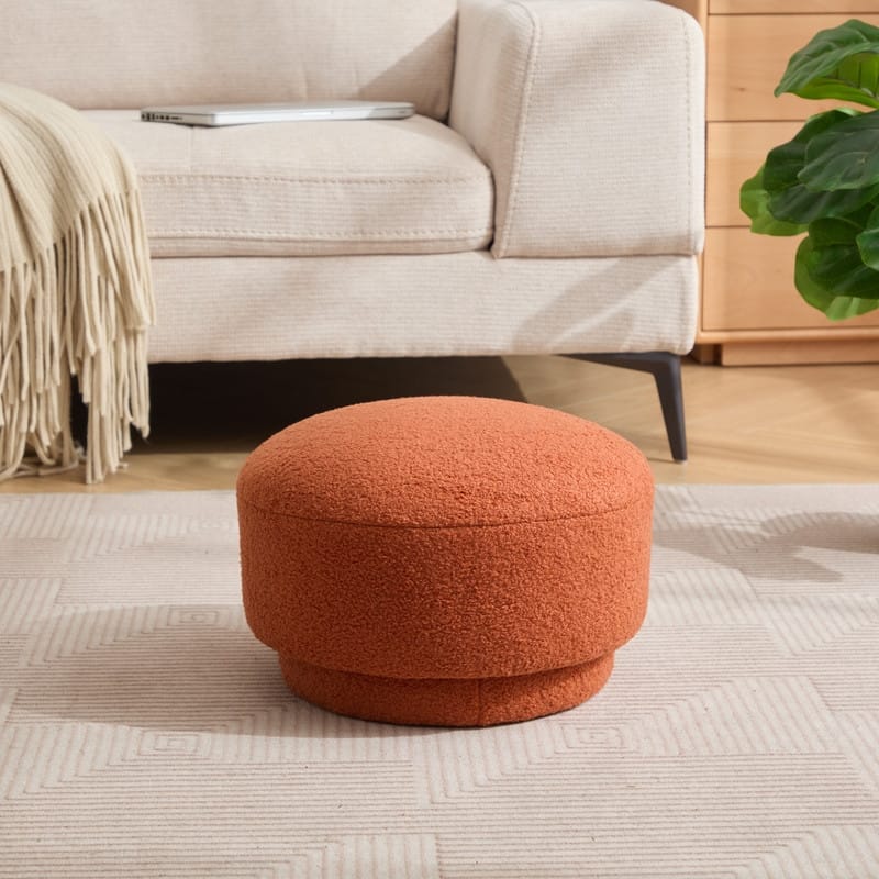 Modern Teddy Upholstered Mushroom Shape Ottoman