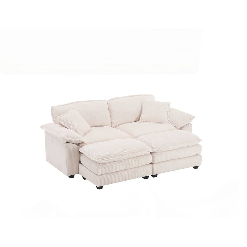 2-seats Sofa With 2 Back Pillows