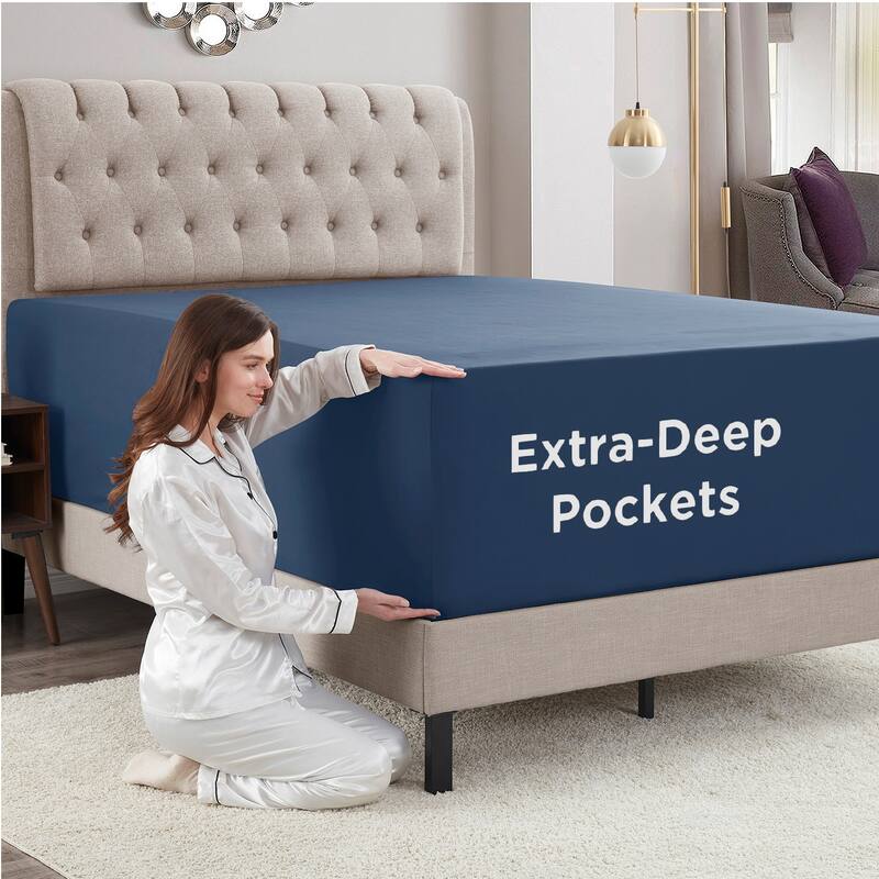 Empyrean Bedding Extra Deep Pocket Microfiber Fitted Sheet Set