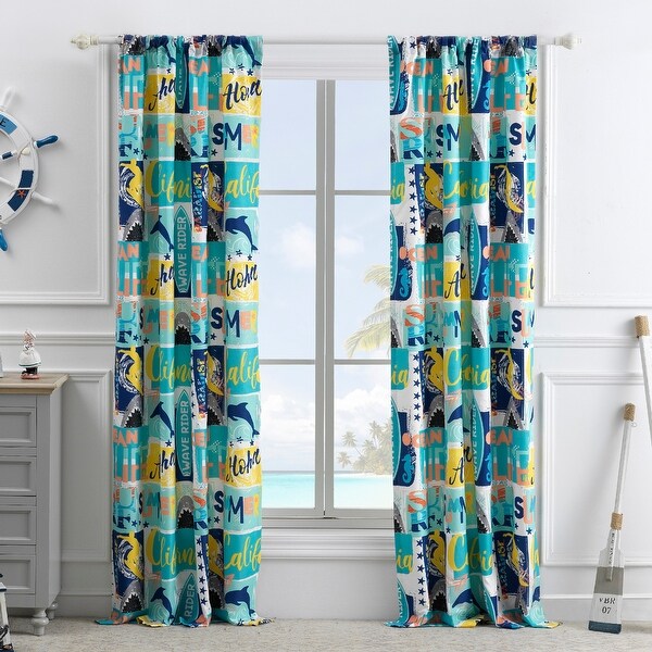 Greenland Home Fashions Wave Rider 4-Piece Curtain Panel Set. Opens flyout.
