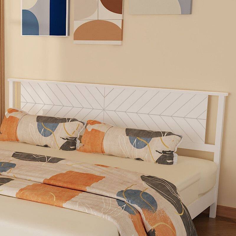 Twin Size Deluxe Bed Frame with Headboard with Solid Wood, No Box Spring Needed, Easy Assembly, White