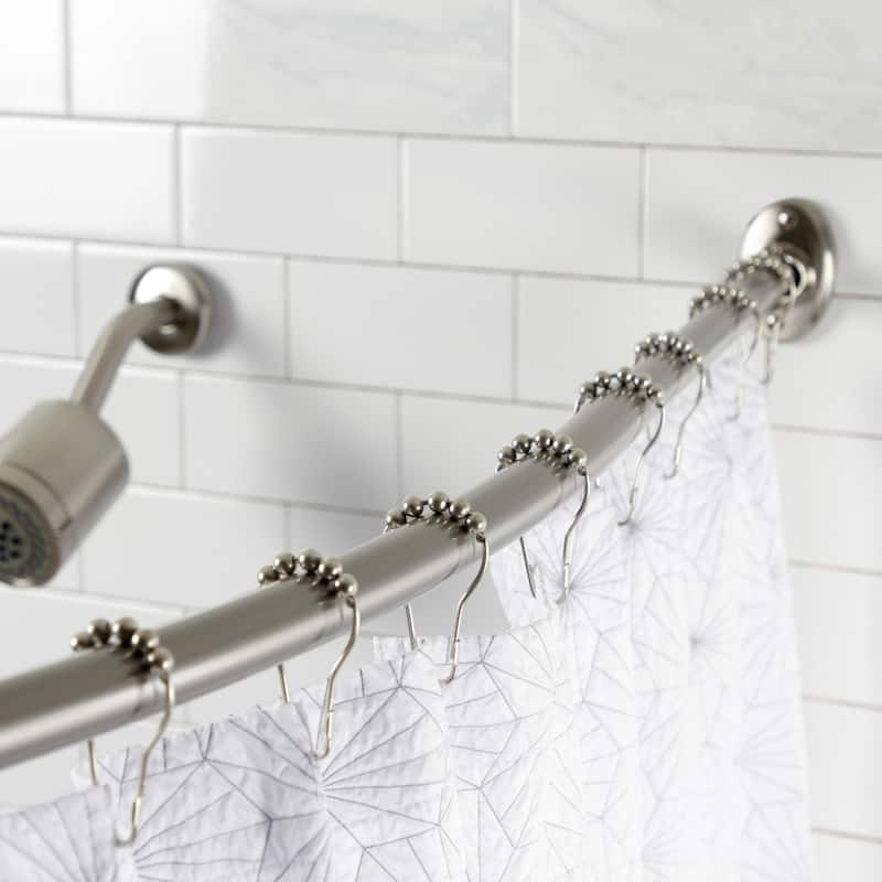Kingston Brass Edenscape 72-Inch Stainless Steel Single Curved Shower Curtain Rod