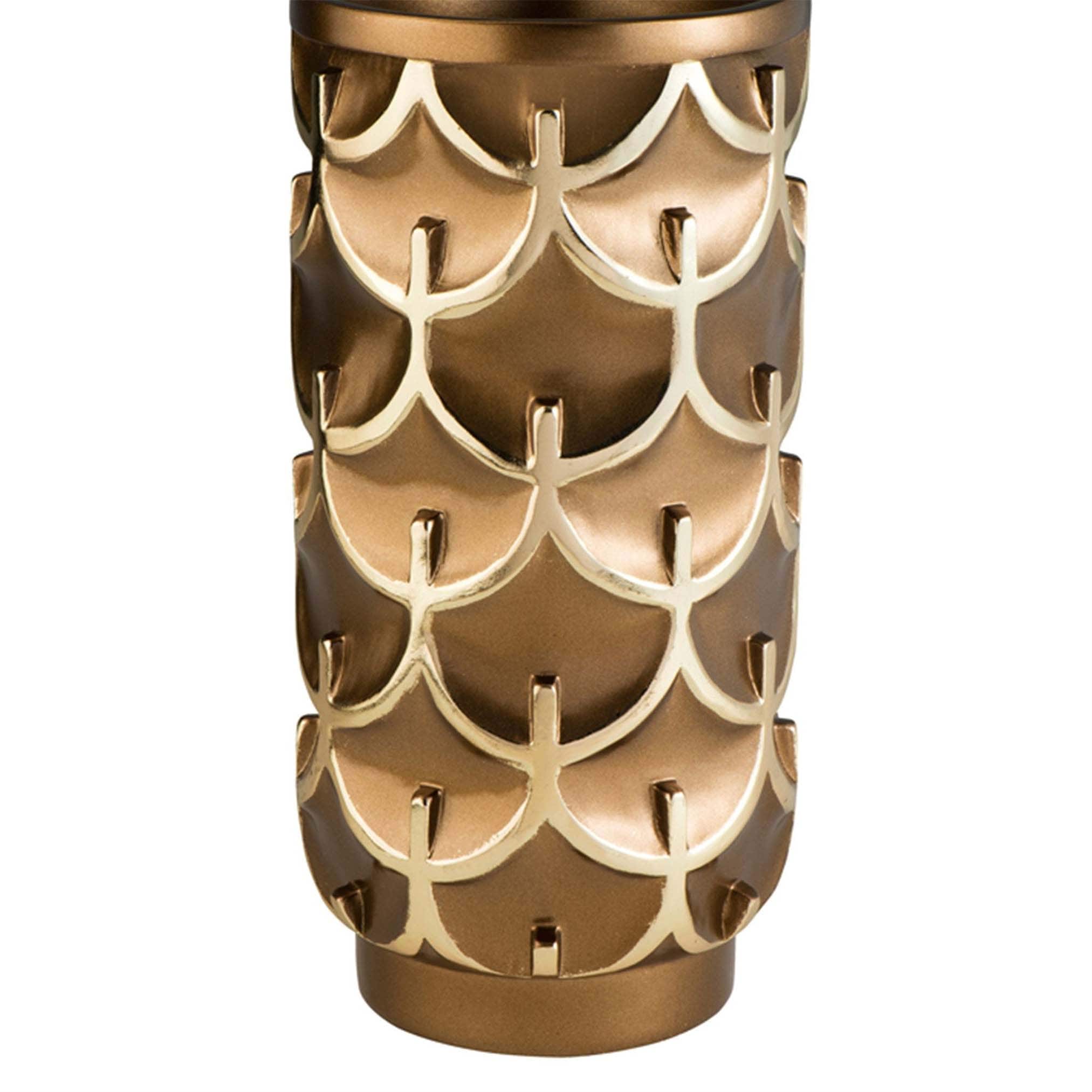 Golden Finish Polyresin Mystic Owl Decorative Vase, 14.25 Inch Tall