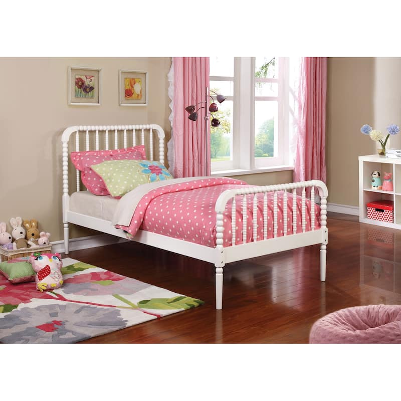 Jones Traditional Wood Twin Open Frame Bed - White