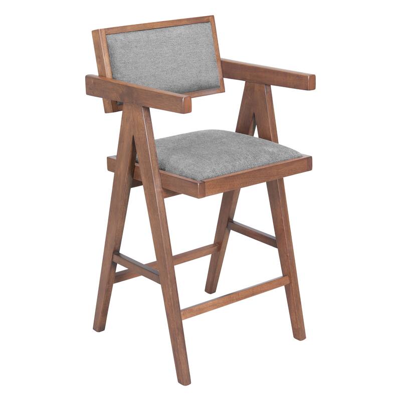 Delhi Counter Stool Gray & Walnut