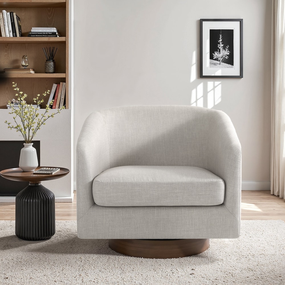 UIXE 31" W Swivel Round Barrel Chair Accent Chairs
