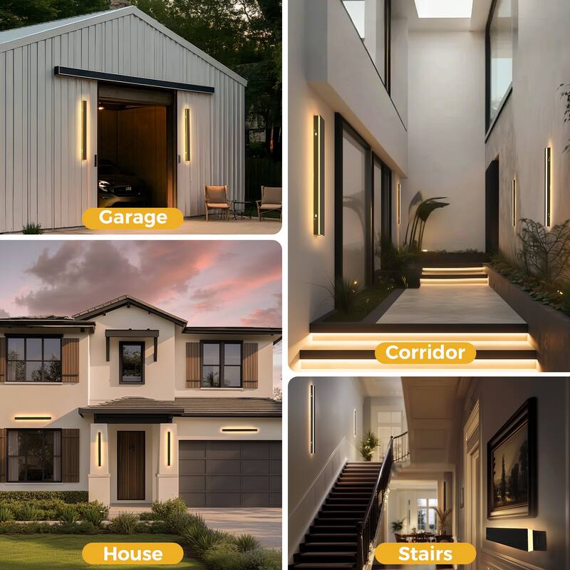 YANSUN Outdoor Wall Lamp 30W LED Integrated, IP65 Waterproof, Warm Light 3000K - 39.4 inchs