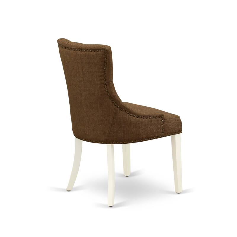 East West Furniture Dining Set Contains a Rectangle Dining Room Table and Linen Fabric Chairs, (Pieces & Finish Options)