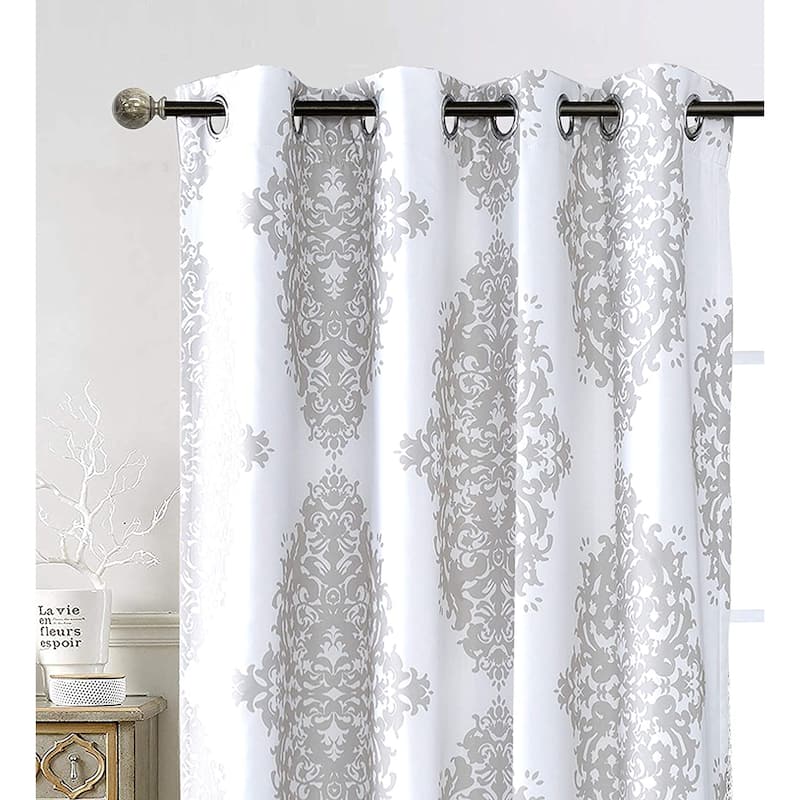 DriftAway Asher Medallion European Floral Blackout Lined Curtain 2 Panels