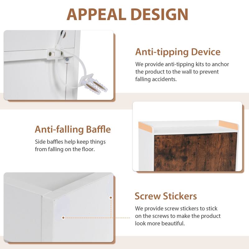 6-Tier Shoe Storage Cabinet with Slide Out Shelf and Umbrella Stand