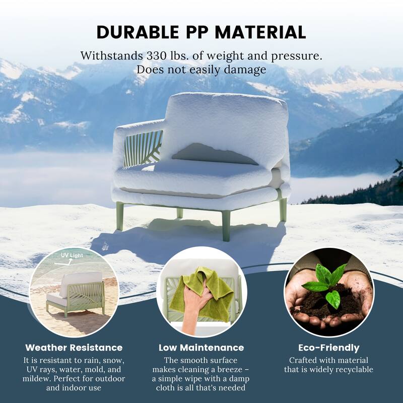 Frond and Form 4-Person Outdoor Patio Sectional with Cushions
