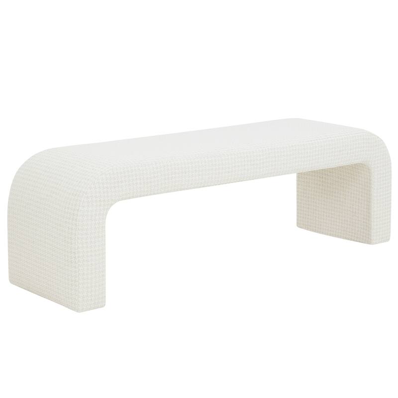 SAFAVIEH Couture Tuyet Curved Waterfall Upholstered Bench (Fully Assembled) - 62" Wx18" Dx19" H - 62"W x 18"D x 19"H