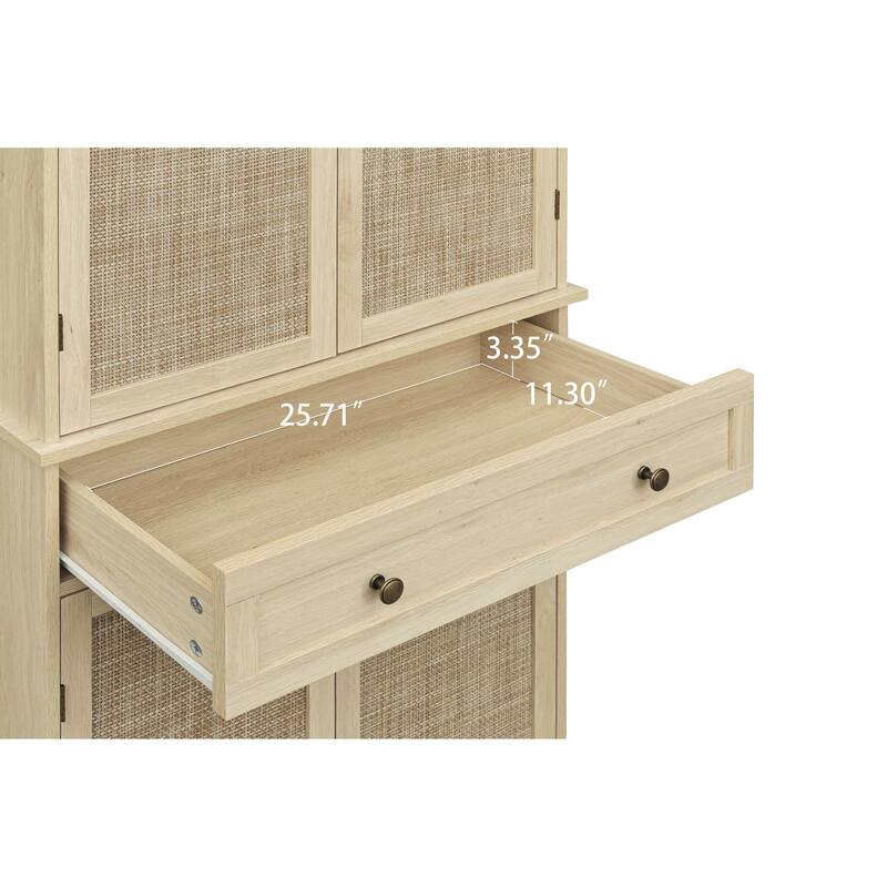 4 Door Cabinet with 1 Drawer,with 4 Adjustable Inner Shelves