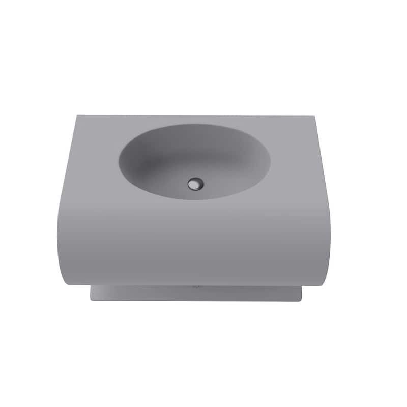 Soprano 30" Wall Mounted S Shape Sink with Shelf - No Faucet Hole