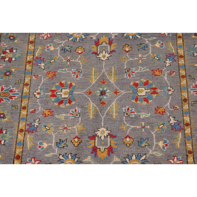 All-Over Gray Kazak Oriental Accent Rug Hand-Knotted Wool Carpet - 3'4"x 5'0"
