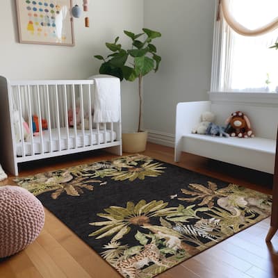 Premium Washable Super Soft Floral Safari Jungle Mayfield Rug
