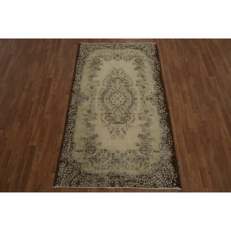 Hand Knotted Oriental 100% Wool Carpet Transitional Floral Beige & Ivories Anatolian Area Rug - 7' 0'' X 3' 11''