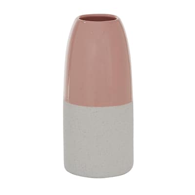 Ceramic Vase with Pink Top - Pink - Roche River Decor