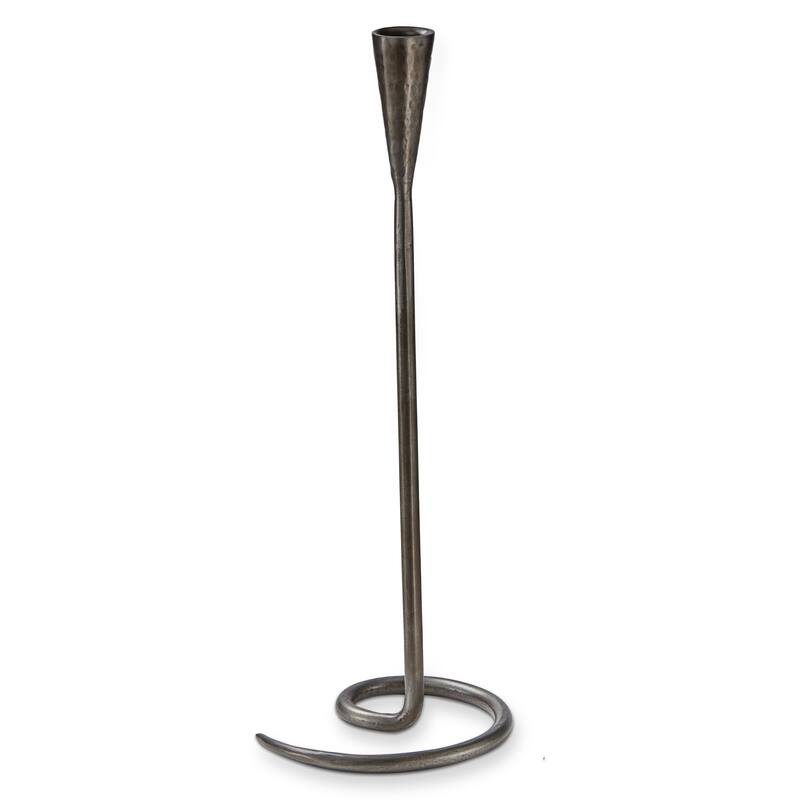 Loop Grey Metal Taper Candle Holder Large, 5.5L x 5.0W x 15.0H inches