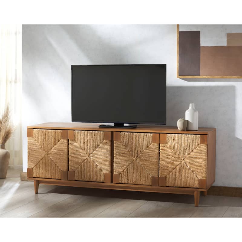 SAFAVIEH Couture Roseanne Banana Stem Entertainment Media Stand - 65"W x 18"D x 24"H - Natural